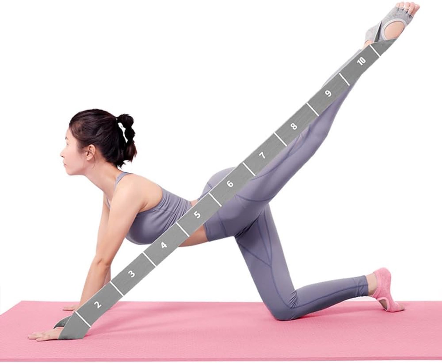11 lusvormige weerstandsbanden – Rekbanden voor yoga, pilates, ballet en ontspanning, voor flexibiliteit, beenstrekking en oefeningen – Stevige rek- en strekapparatuur voor dans en fitness