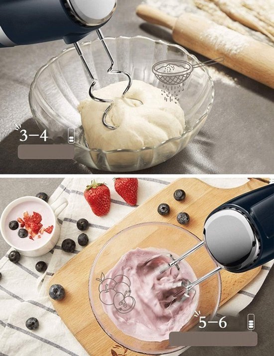 Elektrische handmixer - Automatische keukenmixer - Voor bakken en mixen - 10 snelheden en turbo - 300W - Groen — afbeelding 2