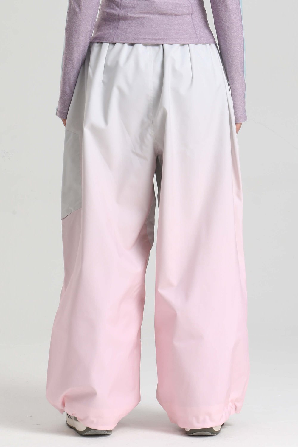 GSOU SNOW - Unisex lichtgewicht baggy ski- en snowboardbroek - 15K waterdicht - Roze - Maat L