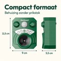 Compacte groene MartGuard behuizing met afmetingen van 11,5x9x5,5 cm.