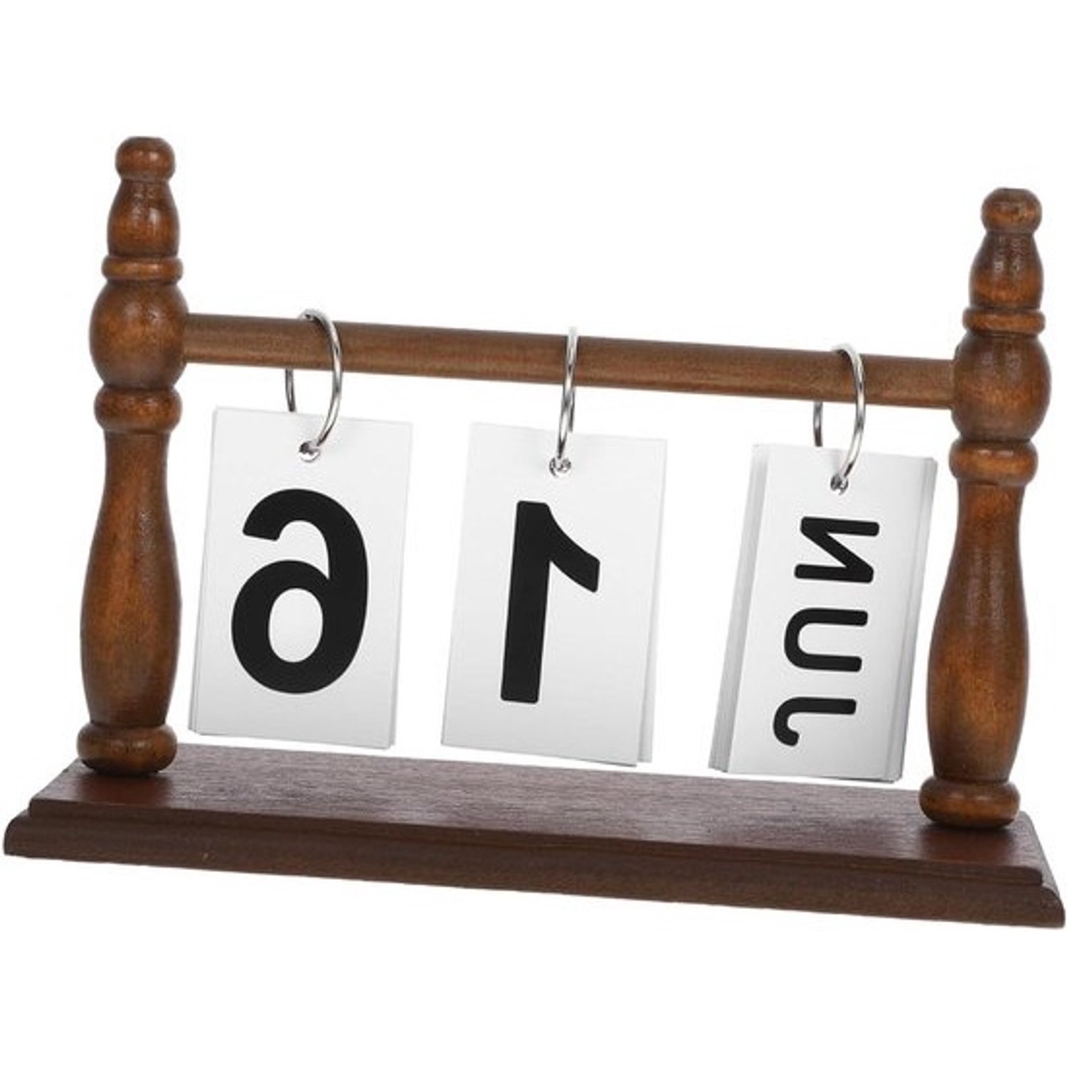 Houten omklapkalender Houten bureaukalender Houten tafelkalender Boekenkastkalender Handige kalender voor kantoor en thuis bureaudecoratie vintage bureaukalender Papier Koffie