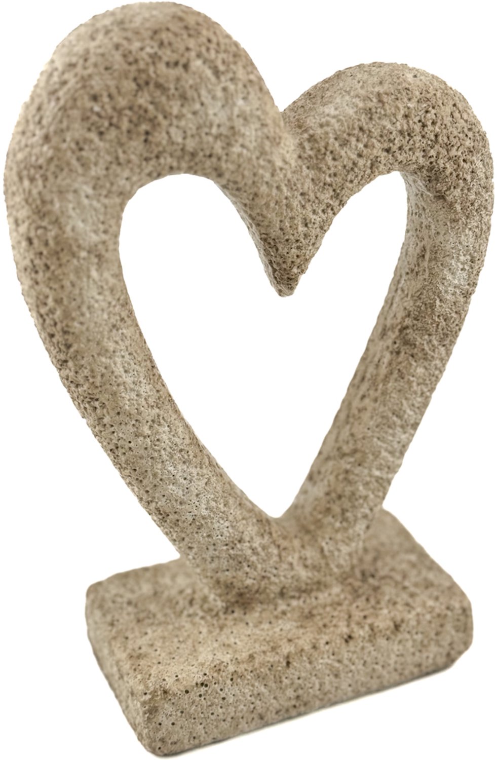 Aardewerk ornament hart beige L