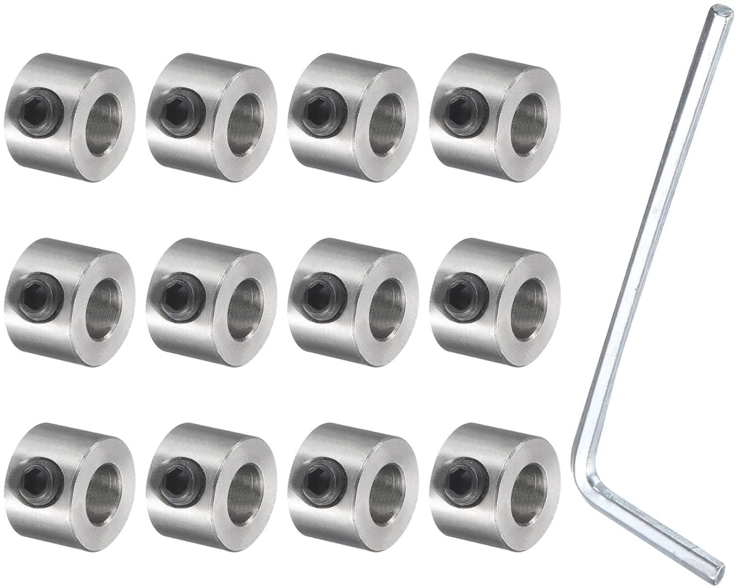 Schijvenkraag set van 12 - 5 mm boring - roestvrij staal - sterke klemkracht voor positionering - m-winkel