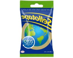 Sellotape Zero Plastic Tape - Multifunctionele transparante tape voor thuis - Doorzichtige verpakkingstape voor enveloppen en kaarten - Gebruiksvriendelijk