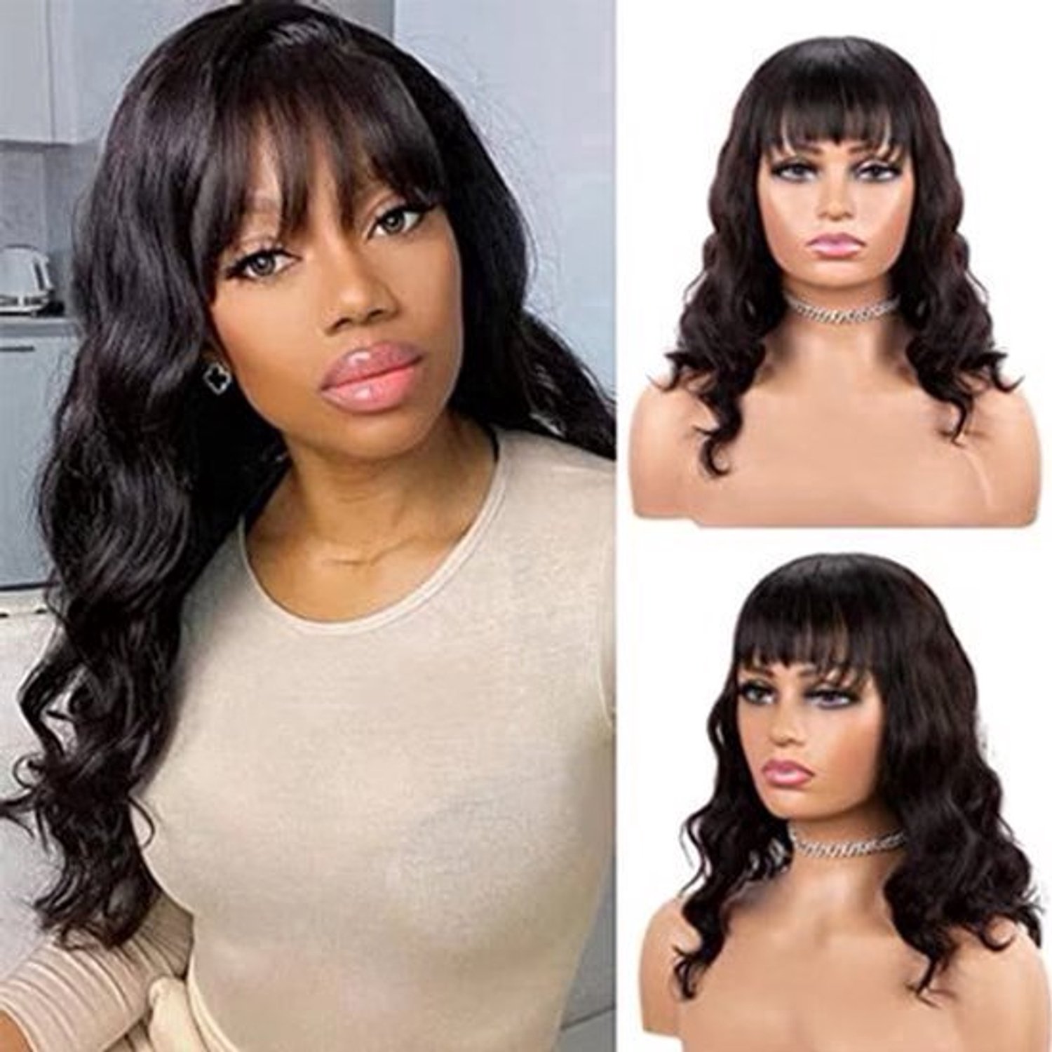 Body Wave Haarwerk 3x1 Middle Part - 30-36 Inch Lengte - Natuurlijke Kleur - Volledig Machine Gemaakt - Lijmloos - Echt Haar