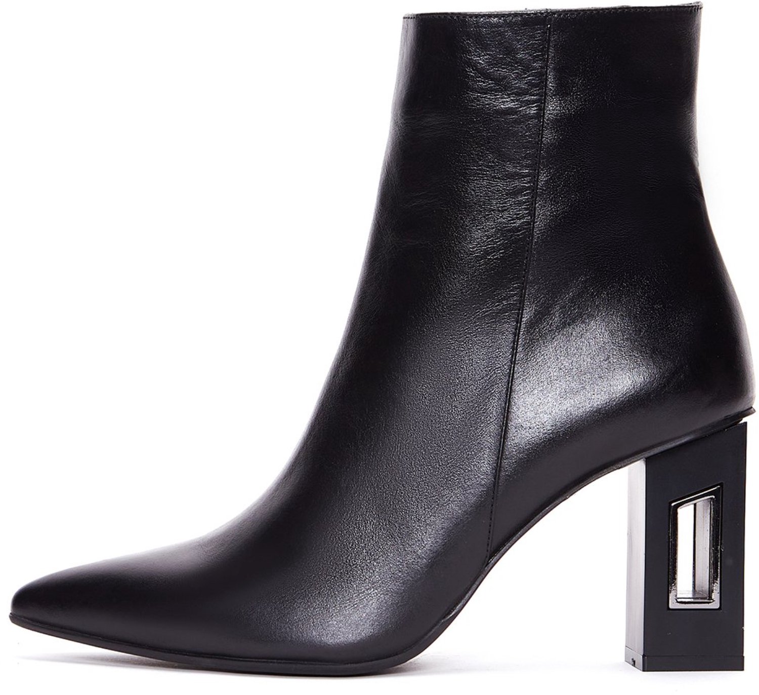 DERIMOD Heeled Ankle Boots Leather Heeled Ankle Boots