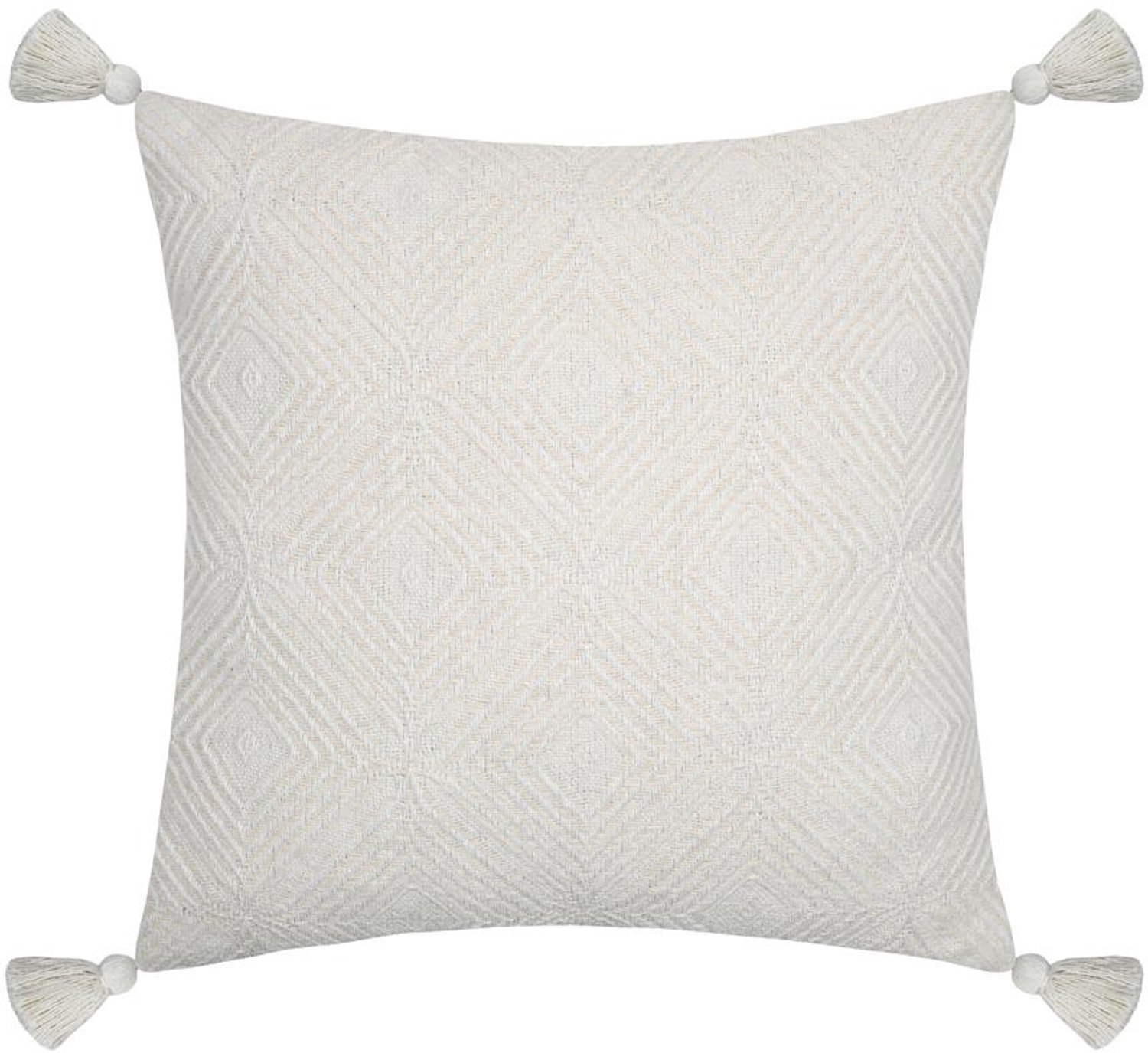 Stof Katoenen kussen met franjes, BALMA, 45 x 45 cm Beige