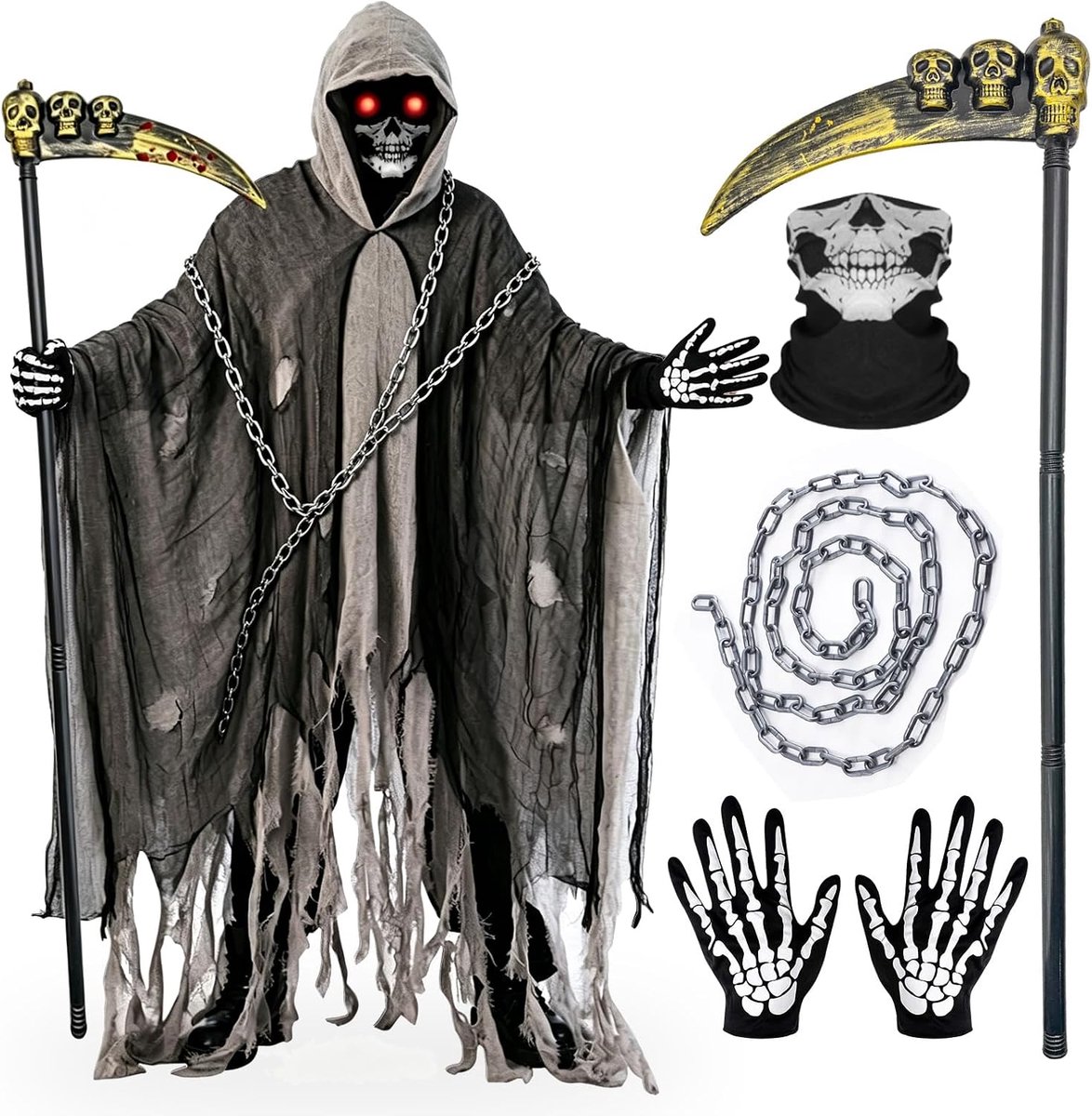 Sensenman-kostuum voor Halloween