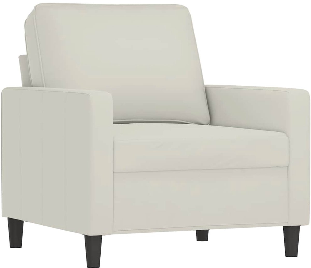 vidaXL Fauteuil - 60 - cm - fluweel - crèmekleurig