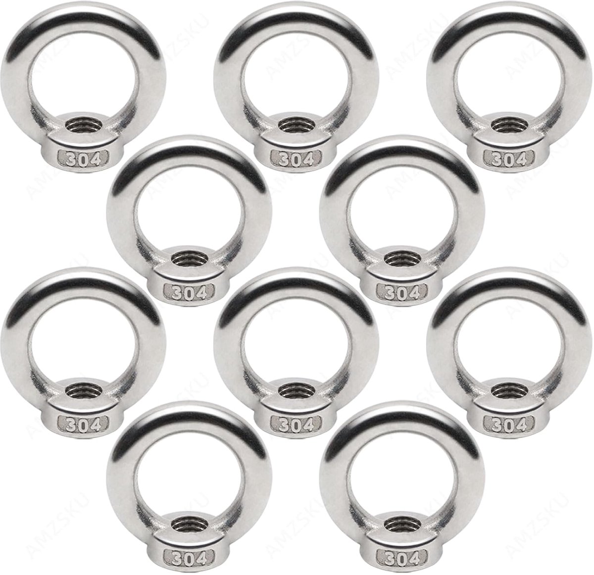 Ringmoeren M10, ringmoer, M10 roestvrij stalen ringmoer, oogmoer 304 roestvrij staal, ringmoeren, oogmoeren, ringmoeren
