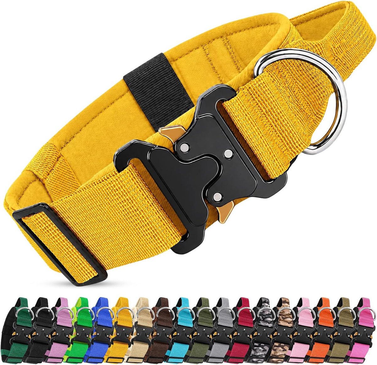 Verstelbare halsband (geel, L)