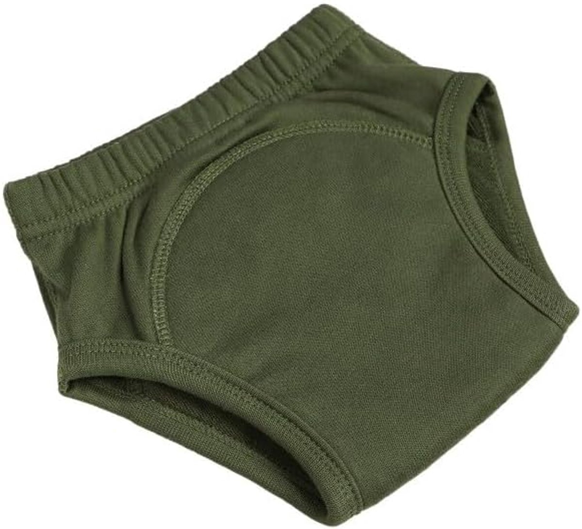 Trainingsbroek potjeentraining groen 18-24 m badstof absorberend.
