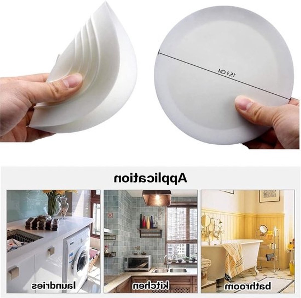 Siliconen badstop - 15 cm - Afvoerstop - Stop voor de keukengootsteen - Platte zuignap - Voor keuken, badkamer en wasruimte - Badkuip- en keuken- en badkameraccessoires (wit)