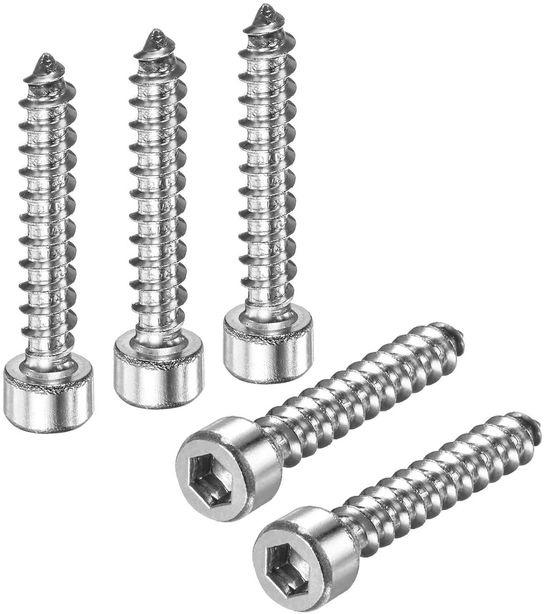 50 stuks zelftappende schroeven met binnenzeskant, M5 x 30 mm roestvrij staal met zelftappende punt voor meubels/machines/doe-het-zelfprojecten, zeskantschroeven voor boren