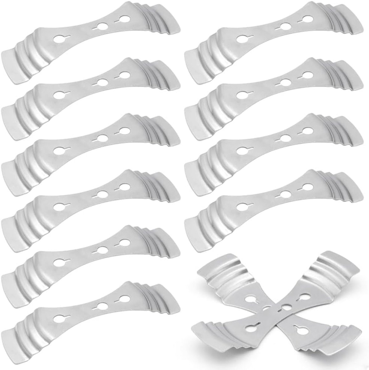 12 Stks Kaars Kern Houder Metalen Kaars Wick Centreer Apparaat 3 Hole Wick Houder Wick Centering Tool voor DIY Kaarsen Maken, Zilver