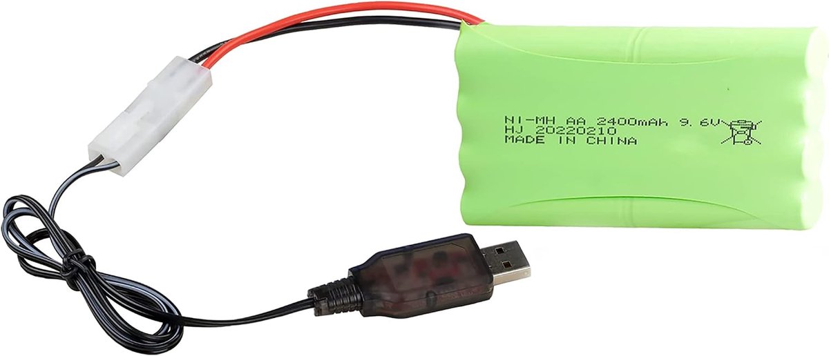 9.6v 2400mah NI-MH Batterij RC Oplaadbare Batterijen Mini Tamiya Plug Connector met USB Lader Set voor RC Auto Off Road Truck Jumper Voertuig Drift Monster Speelgoed