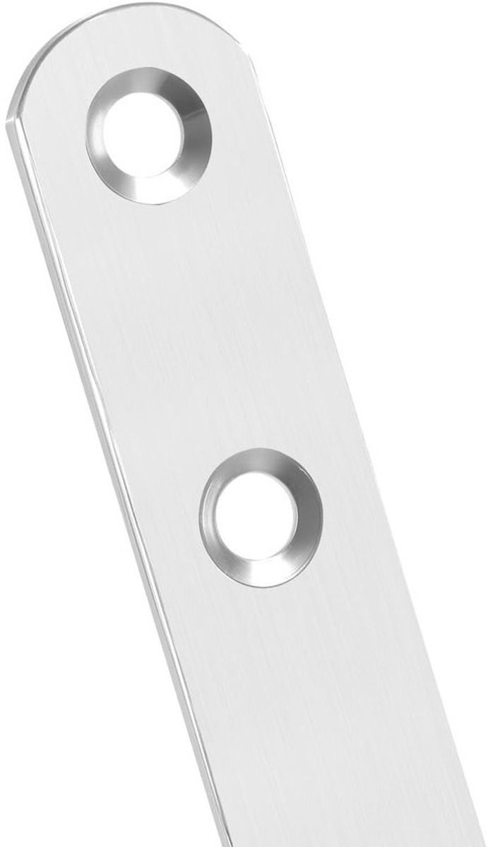 40 stuks platte rechte beugels voor houten meubelbevestiging - roestvrij staal - 100 x 17 x 2 mm — afbeelding 2