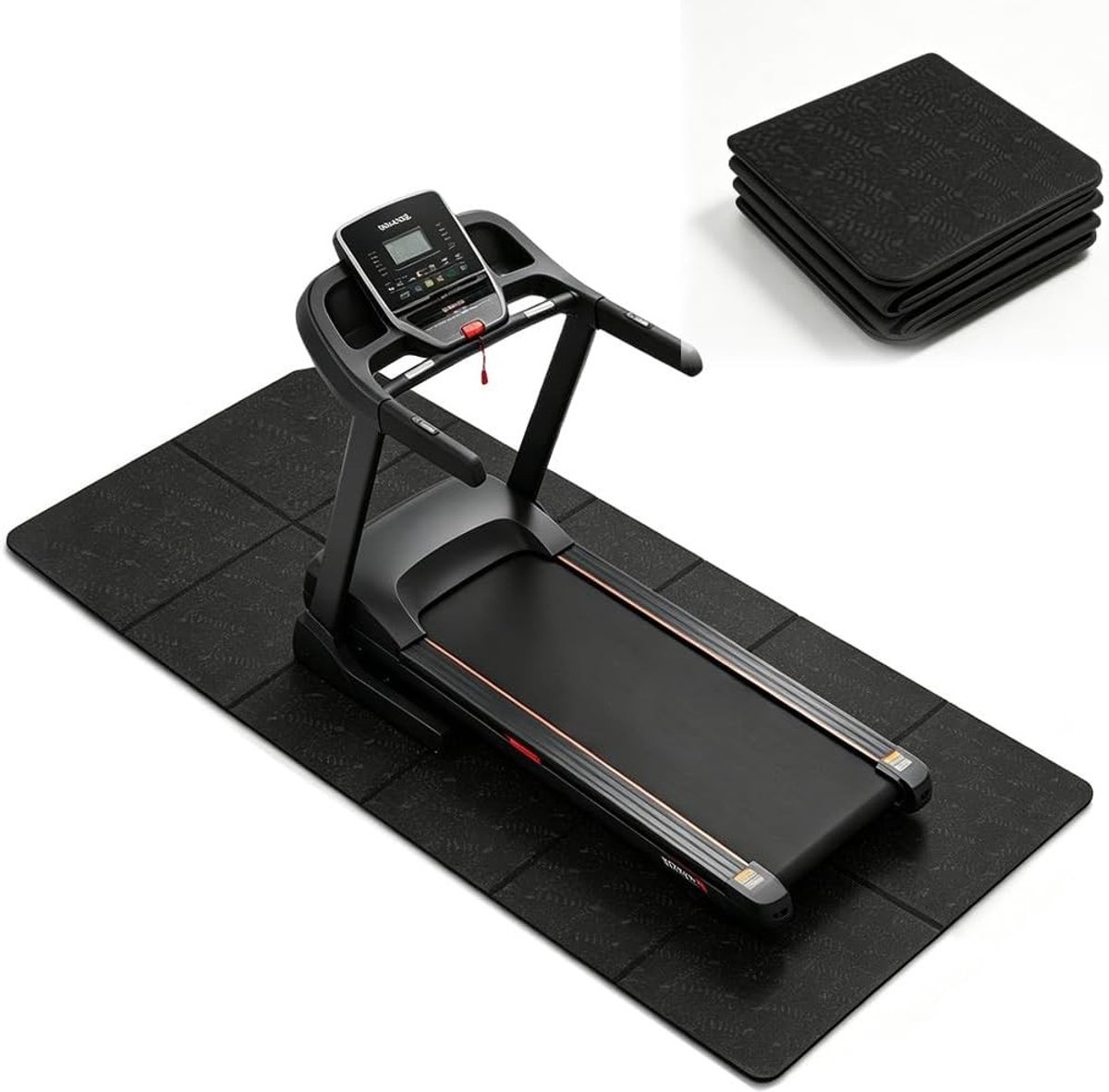 Vouwbare Vloerbeschermingsmat voor Fitnessapparatuur, 72 inch x 24 inch x 6 mm, Hoge Dichtheid, PVC, Ideaal voor Loopband, Fietstrainer en Sportactiviteiten