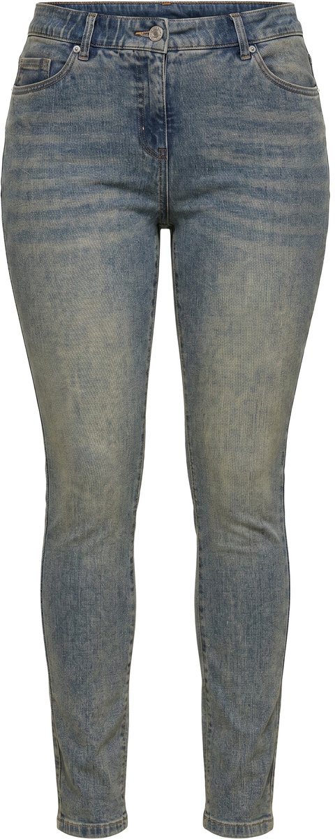 Ulla Popken - Dames - Jeans Sarah smalle pijpen stretchdenim - Denim blauw - Maat 42