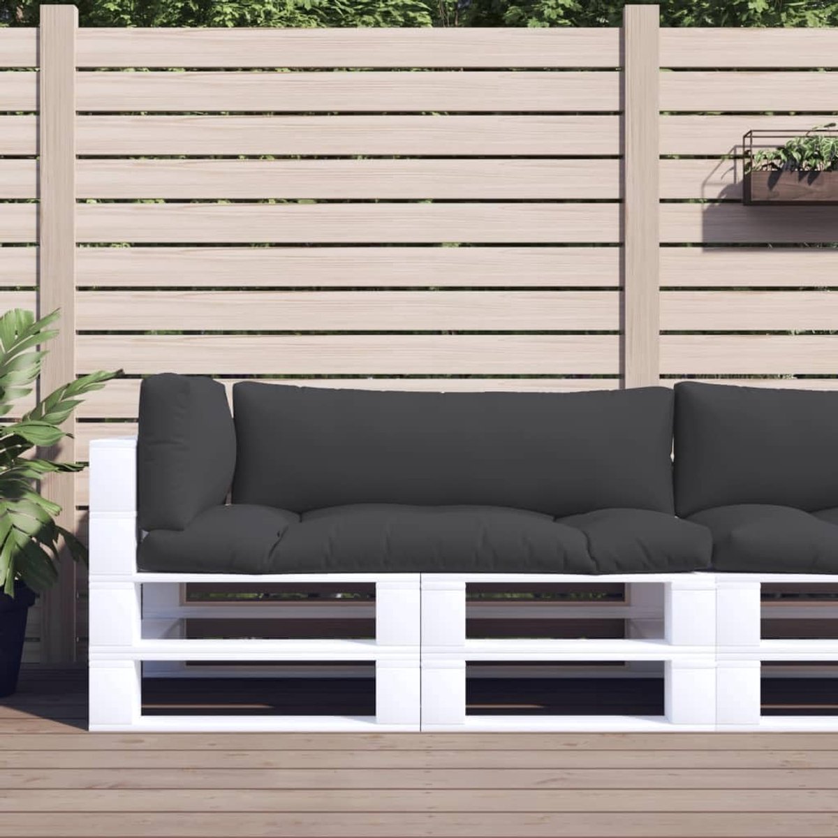 3-delig, zwarte stof, outdoorkussenset met zachte holle vezelvulling en duurzaam polyester voor tuinmeubelen en terras, waterdicht en UV-bestendig