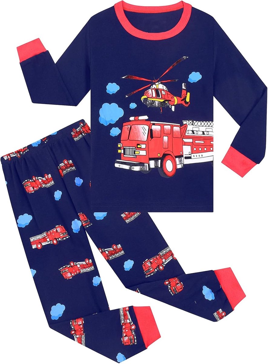 Pyjama Set Katoen Lange Mouw Dinosaurus Slaapkleding Peuter Jongens Nachtkleding Outfits 3-9 jaar