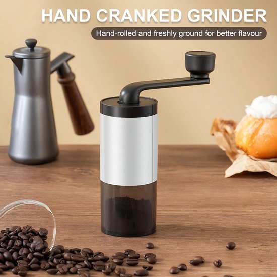 Handmatige Koffiemolen, Draagbare Koffiemolen van Keramiek, Ideaal voor Thuis, Camping en Kantoor, Perfect voor Espresso en Pour Over Koffiezetten — afbeelding 2