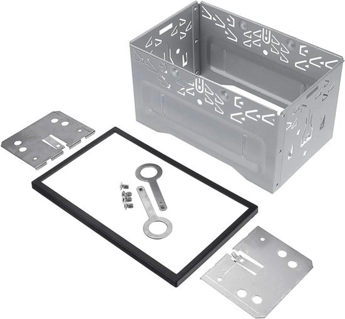 Radiopaneel - Stereoframe - Dashboardmontage - Universele pasvorm - 2 DIN - Zilver en zwart