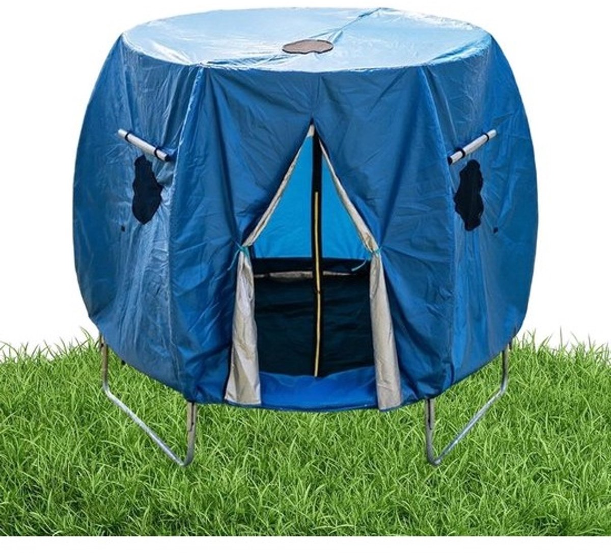 Trampolinetent - afdekhoes - Zonneluifel - beschermtent - Voor buitenspelen - Waterdicht - UV-bestendig - Tot 4.27 meter - Blauw
