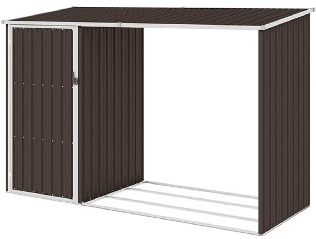 Tuinhuis - Opberghuis - Voor het opbergen van tuinspullen - Met afgeschuind dak - 245 x 98 cm - Metaal