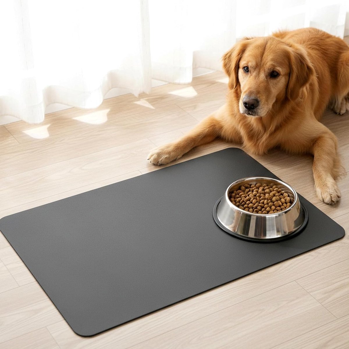 Baking Mat for Dogs, 40 x 60 cm, Non-Slip and Stain Free Feeding Mat for Food and Water Bowls, Easy to Clean, Ideal - ShopVlot