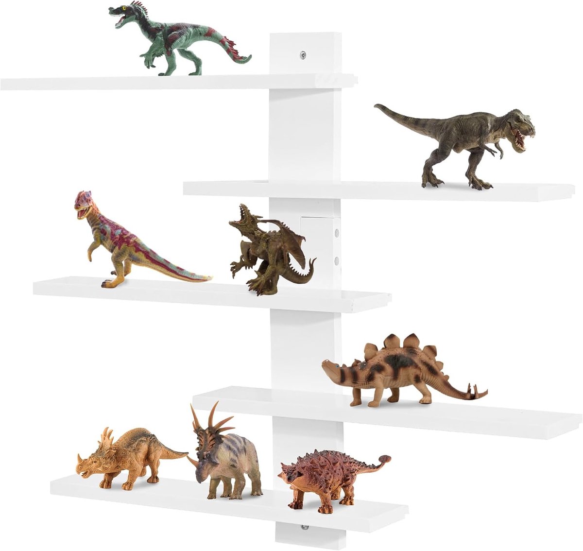 Floating Wall Rack for Tonie Shelf, Small Wooden Collectible Figures Rack Shot Glasses Mini Decoration Toy (White) - ShopVlot