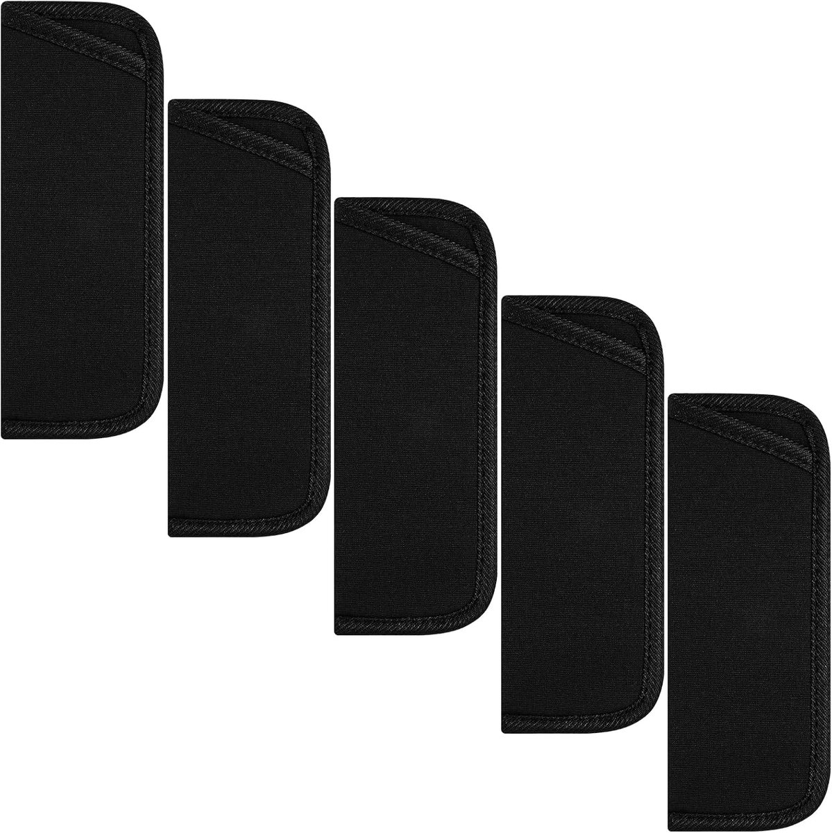 Notoke Set of 4 Soft Glasses Cases - Black Pocket Glasses Case, Protective Case for Glasses and Sunglasses, Fabric - ShopVlot
