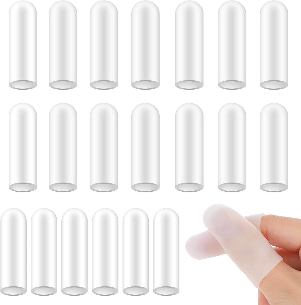 Silicone Finger Protection, 20 Pcs White Gel Finger Sleeves Finger Ribbons Waterproof Thumb Guard Finger Cover for - ShopVlot