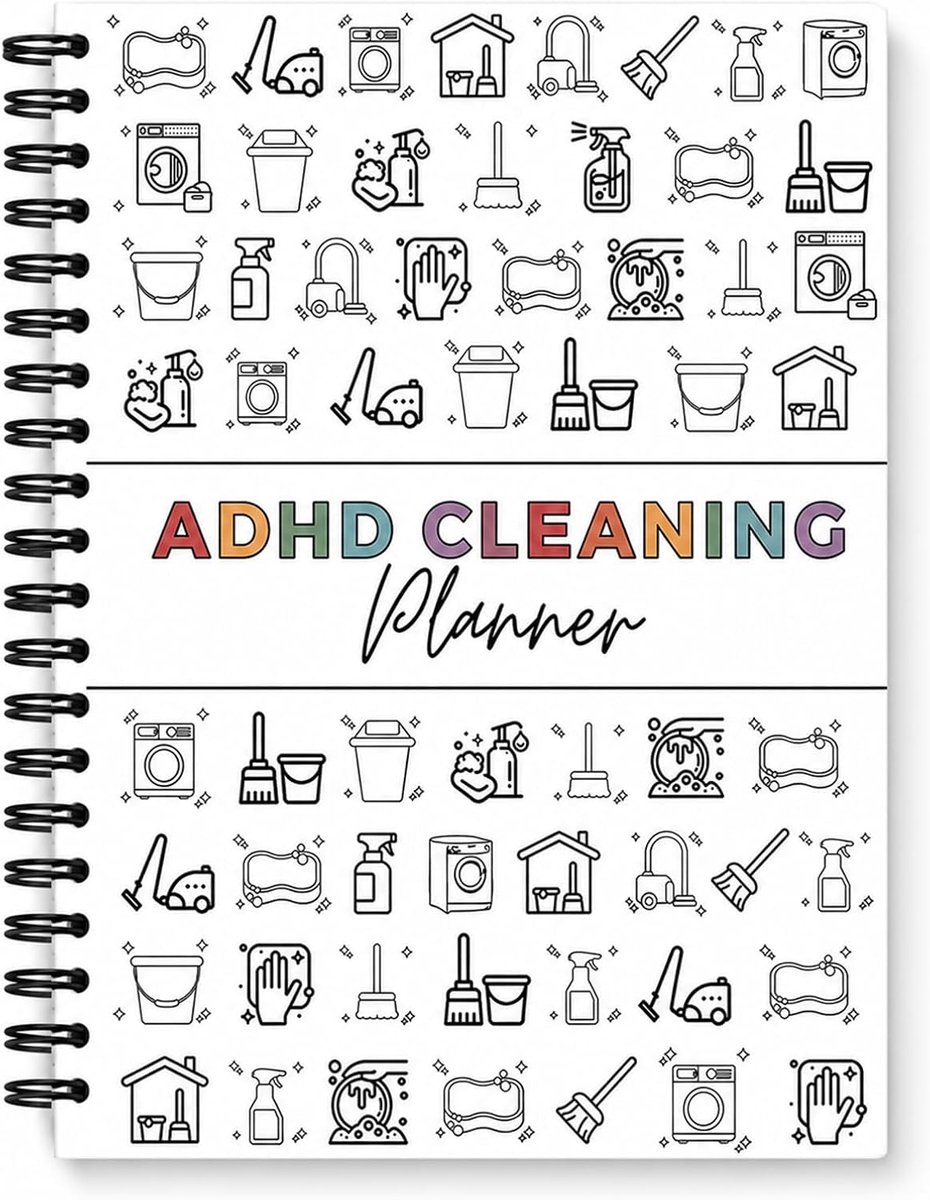 ADHD and ADHD Cleaning Planner Weekly Budget Planner with Spiral Binding (28.5 x 21 cm), Daily, Weekly and Monthly - ShopVlot