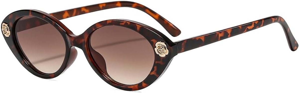 Retro Oval Cat Eye Sunglasses 90s Vintage Small Sunglasses Y2k Narrow Glasses UV400 Protection Fishing Outdoor Driving - ShopVlot