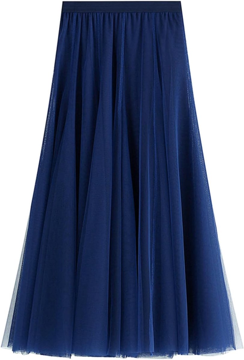 Daysskk Women's Tulle Skirt, A-line Maxi Skirt, Elastic Waist, Tulle Skirt, Long, One Size - ShopVlot