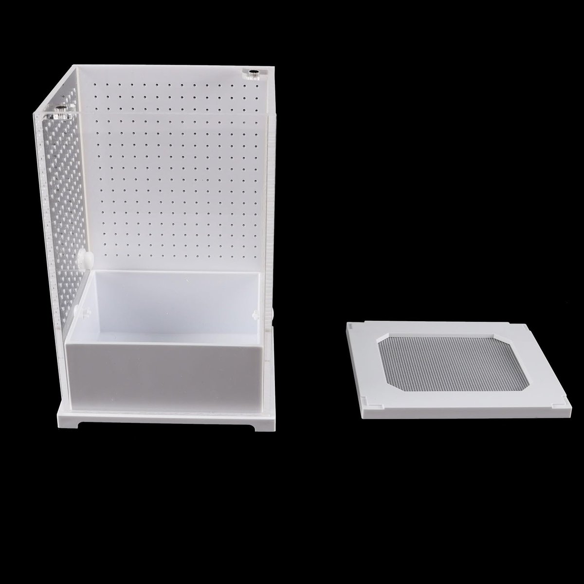 SnelShoppen - Stevige Kweekbox Acryl, Landschapsbehuizing voor Ongewervelden, Hagedissen, Schorpioenen en Gekko's - Draagbare Voederbak, Gemakkelijk t