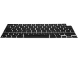 kwmobile Keyboard Cover Compatible with Apple MacBook Air 13 M5 2026 A3449 - AZERTY (France, Belgium) Layout Keyboard Cover Silicone Skin - Black