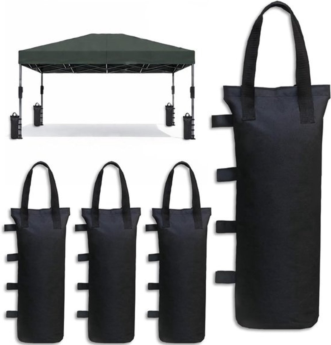 Set van 4 zandszakken voor buiten - Windbescherming voor gazebo - Ideaal voor camping, strand en tuin