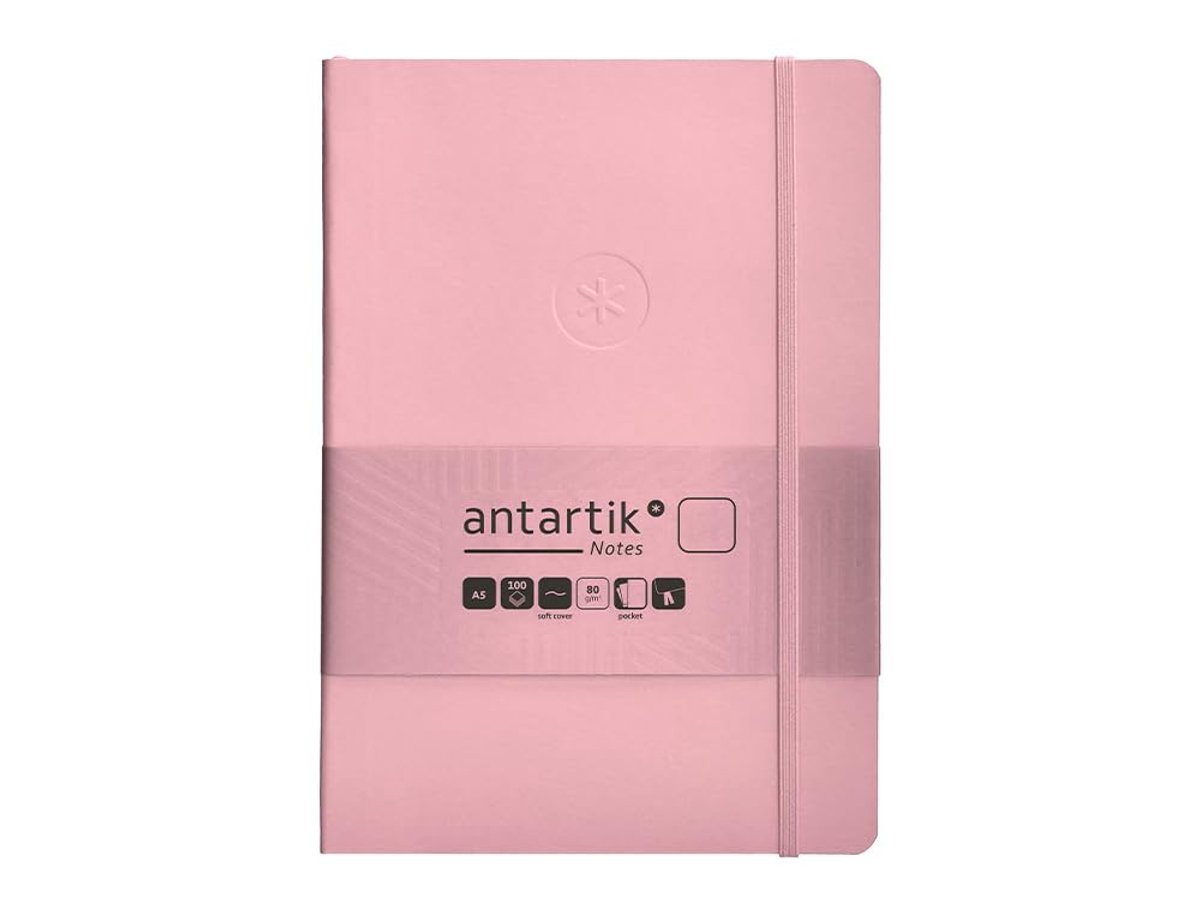 Notitieboek A5 - wit deksel - pastelroze - gladde vellen voor creatief schrijven - ShopVlot
