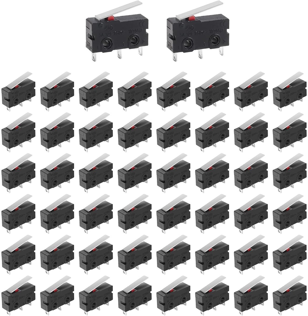 Micro schakelaar 16mm - rechte hendel - 50 stuks - ideaal voor elektronische projecten - ShopVlot