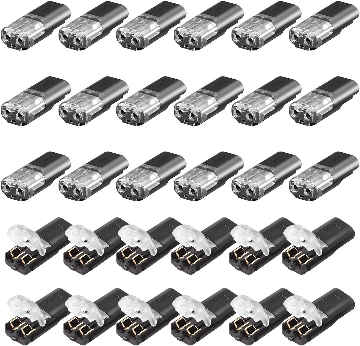 30 stuks kabelverbinders, D2, compact, hefboomklemmen, verbindingsklemmen, set voor flexibele en stijve geleiders - ShopVlot