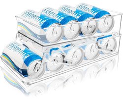 1Pcs Rolling Fridge Can Dispenser Automatic Can Holder Clear Fridge Storage Organizers, Beverages Beer Soda Pop Cans - ShopVlot