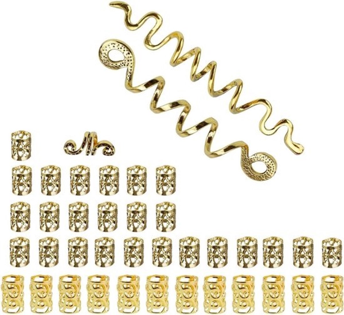 Sieradenset voor dreadlocks - 40 stuks - Gouden piraten-haarringen voor festivals, feesten en bruiloften