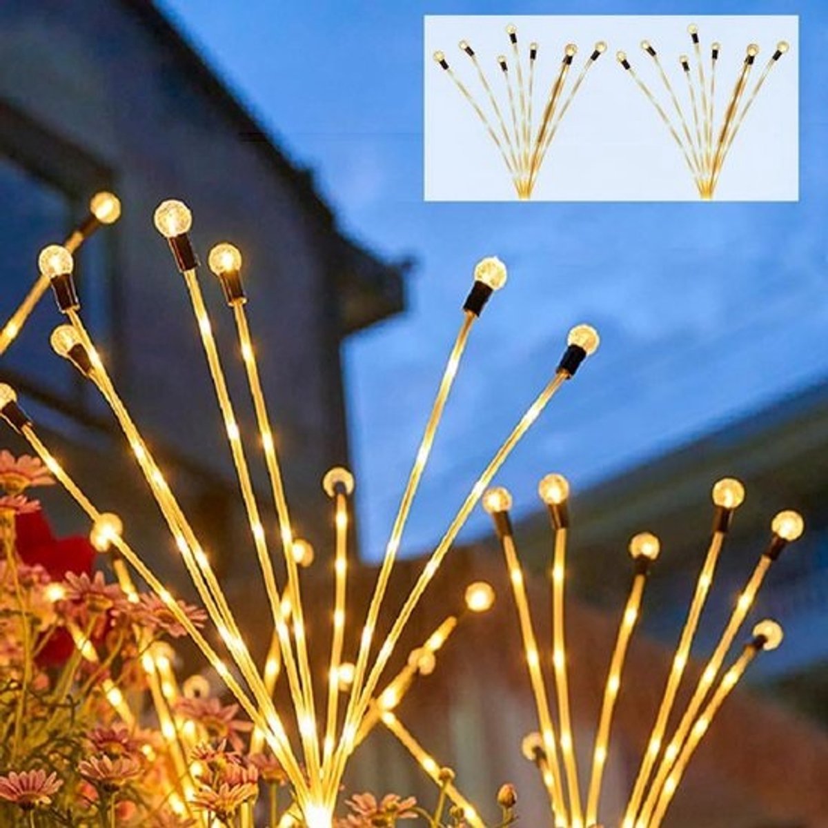 Firefly tuinverlichting - op zonne-energie - Led-kristallen bol - Waterdicht - Schommelend - Tuinverlichting - voor buiten - Weg - Binnenplaats-tuinverlichting