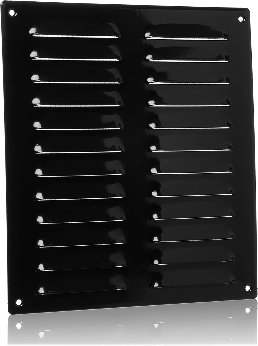 260x280mm Black Steel Ventilation Grille with Mosquito Mesh - Metal Ventilation Grills - ShopVlot