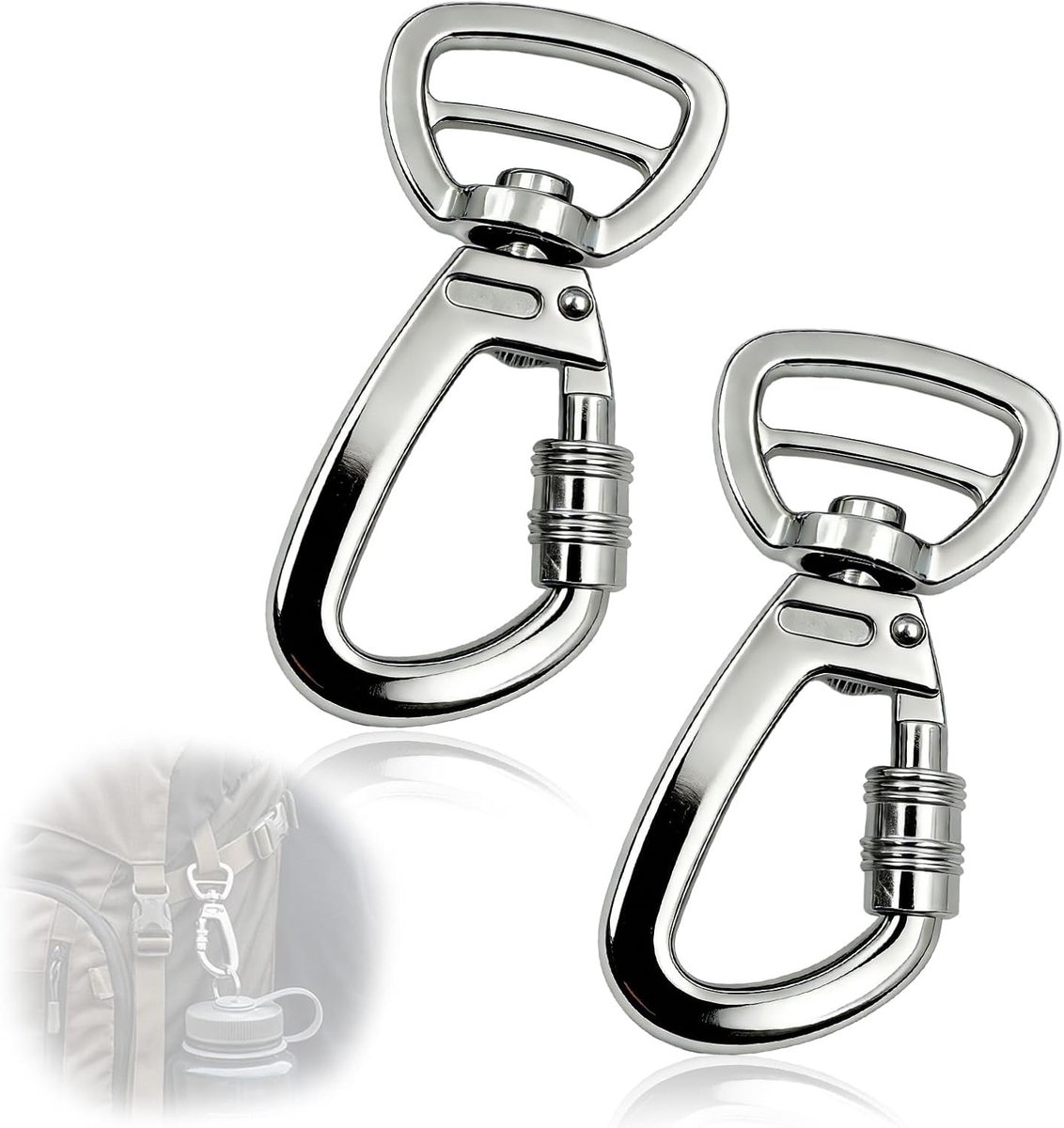 Carabiner Hook with Swivel Joint, Dog Leash Carabiner Carabiner Carabiner for Dog Leash, 2 Pieces, Robust Swirl Snap - ShopVlot
