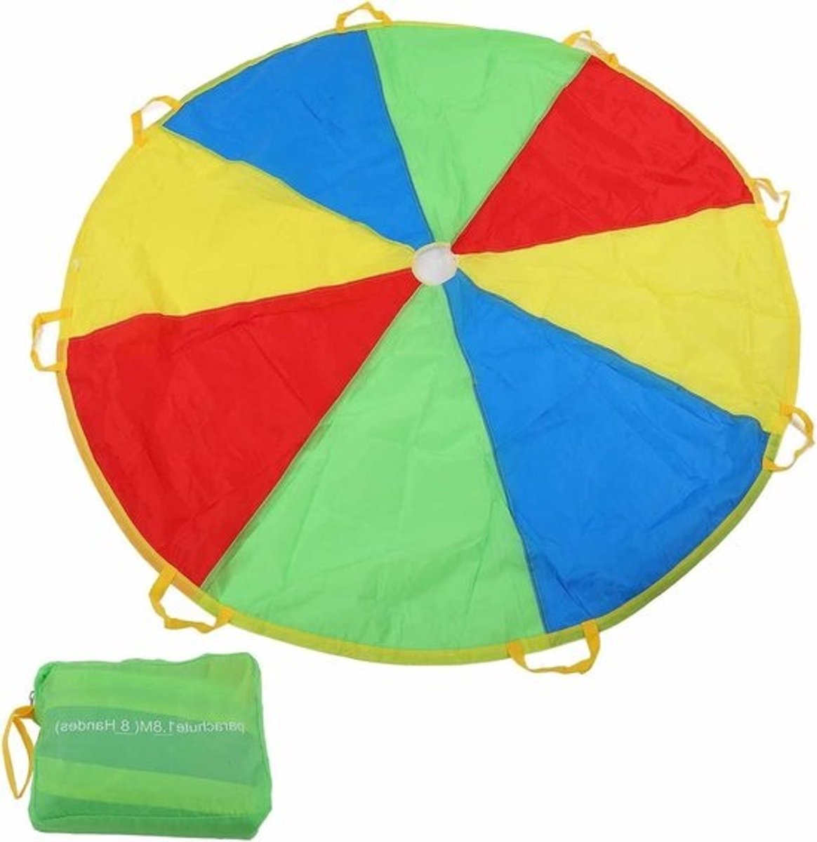 Speelparachute - buitenspeelgoed - voor groepsactiviteiten - sterk materiaal - 18 meter - regenboog