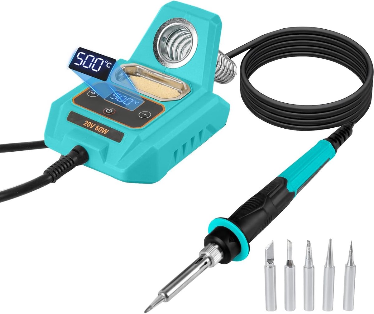 Draadloze Loodgietijzer Kit met Snelle Verwarming en Temperatuurinstelling voor DIY en Apparatuurreparatie, Geschikt voor 18V Accu