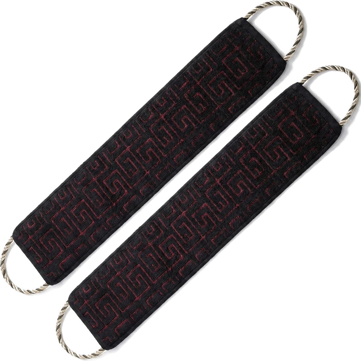 2 stuks rugscrub voor de douche, dubbelzijdige peeling-badriem met handgrepen, rugreiniger van nylon voor het reinigen - ShopVlot